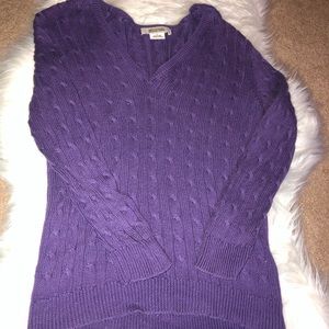 Michael Kors purple cable knit sweater size small